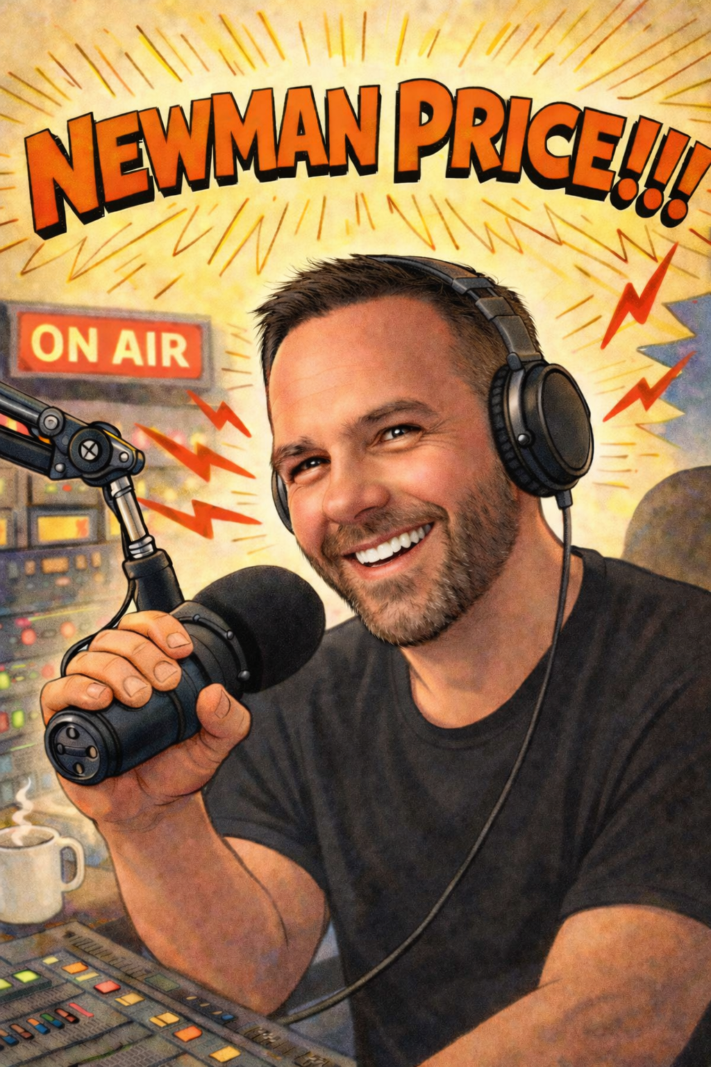 Newman Price on-air cartoon artwork